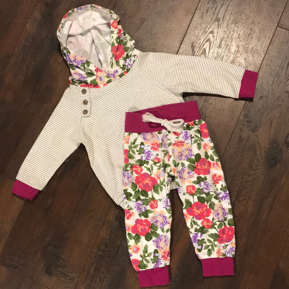Toddler Flowers/Stripes Matching Set 🌺